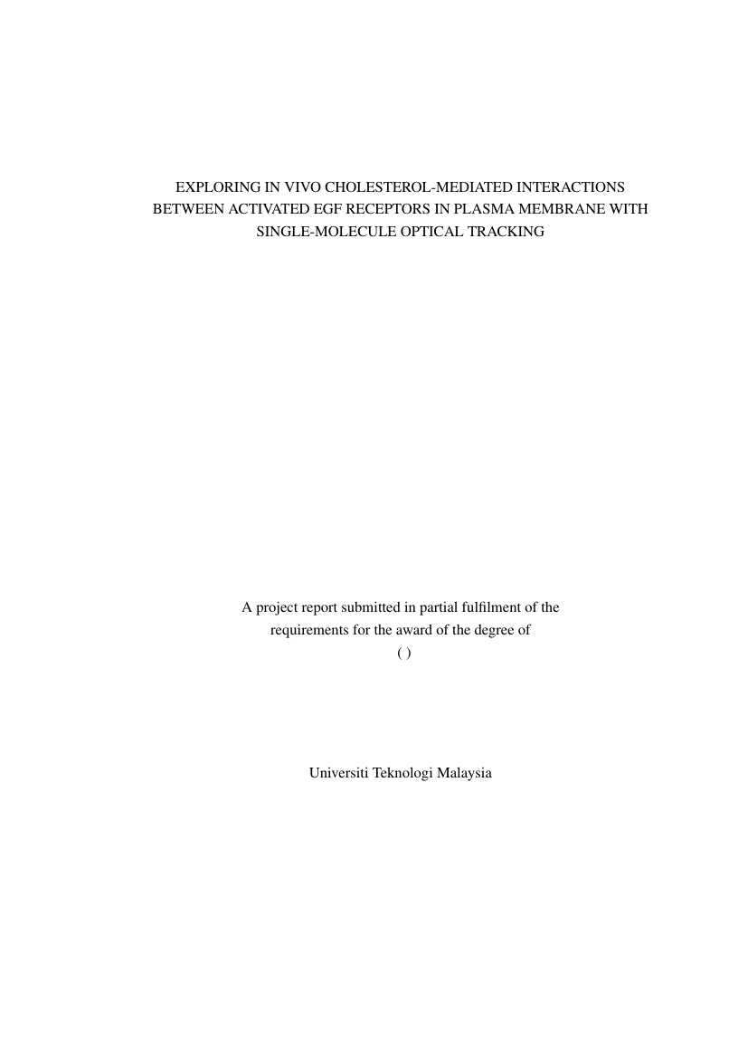 Master Sample Report Example Template for Master's Project Report (By course work) - Universiti ...
