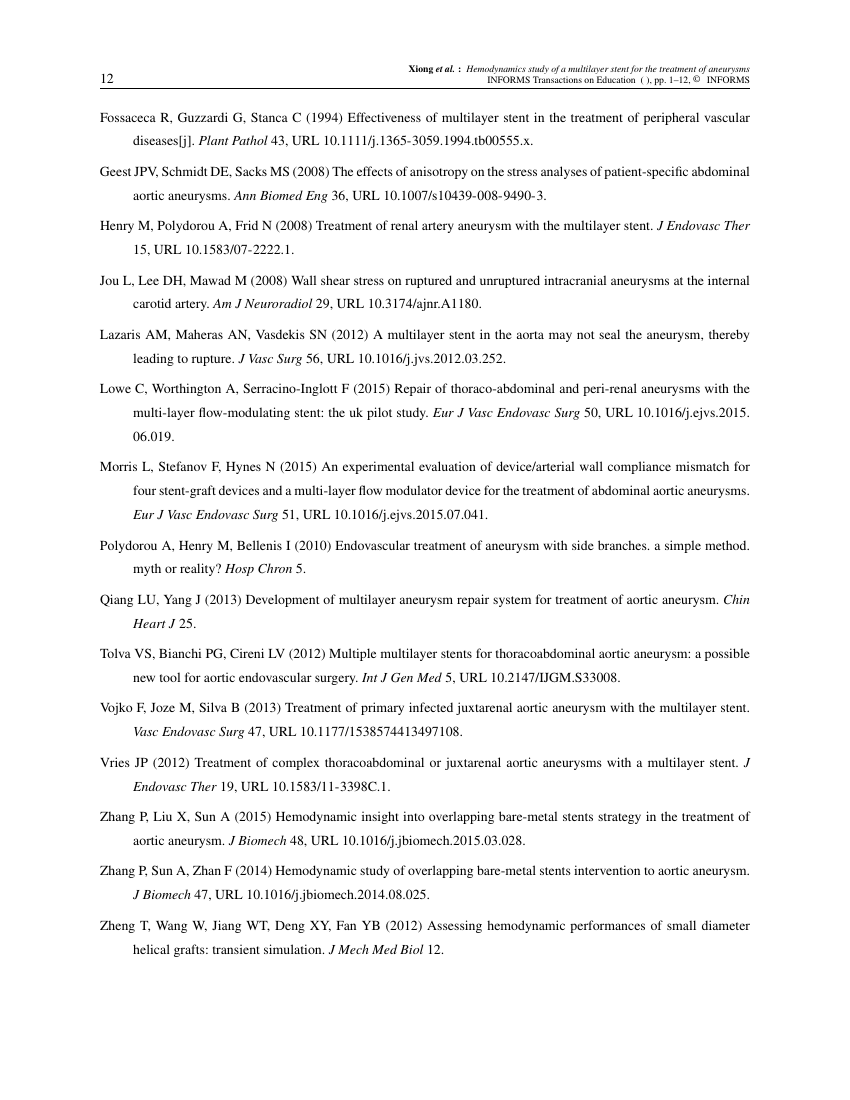 Example of INFORMS Transactions on Education format
