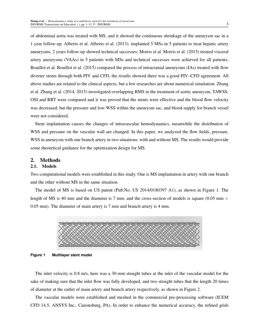 Example of INFORMS Transactions on Education format