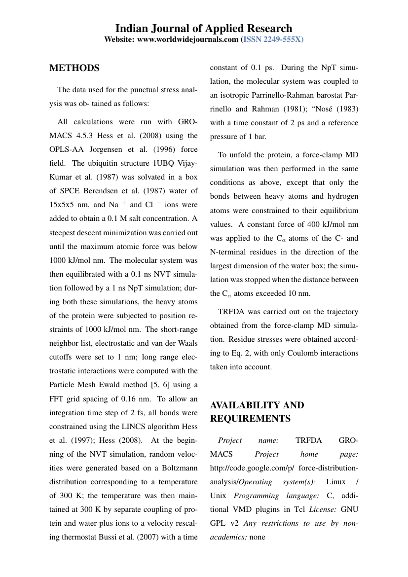 Indian Journal of Applied Research Template - World Wide Journals