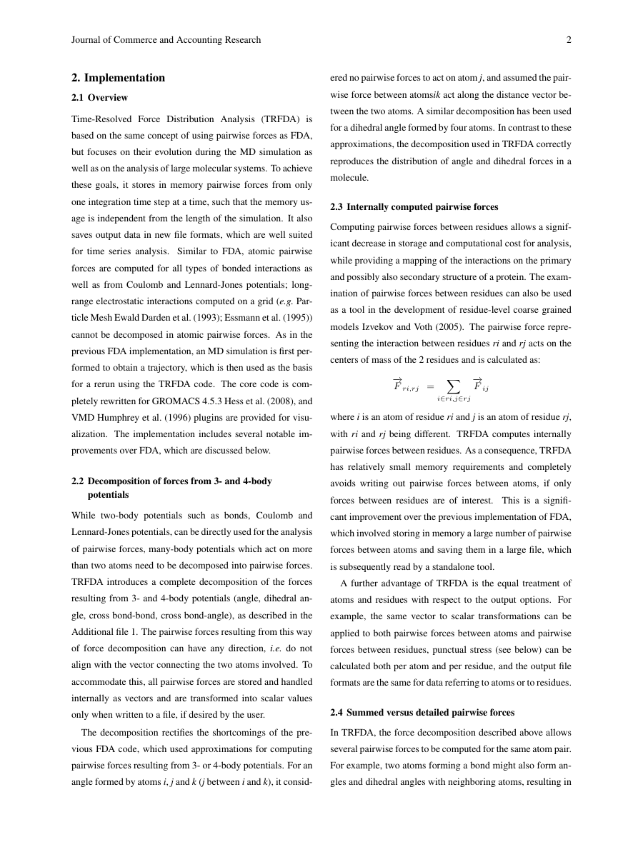 Example of Journal of Commerce and Accounting Research format