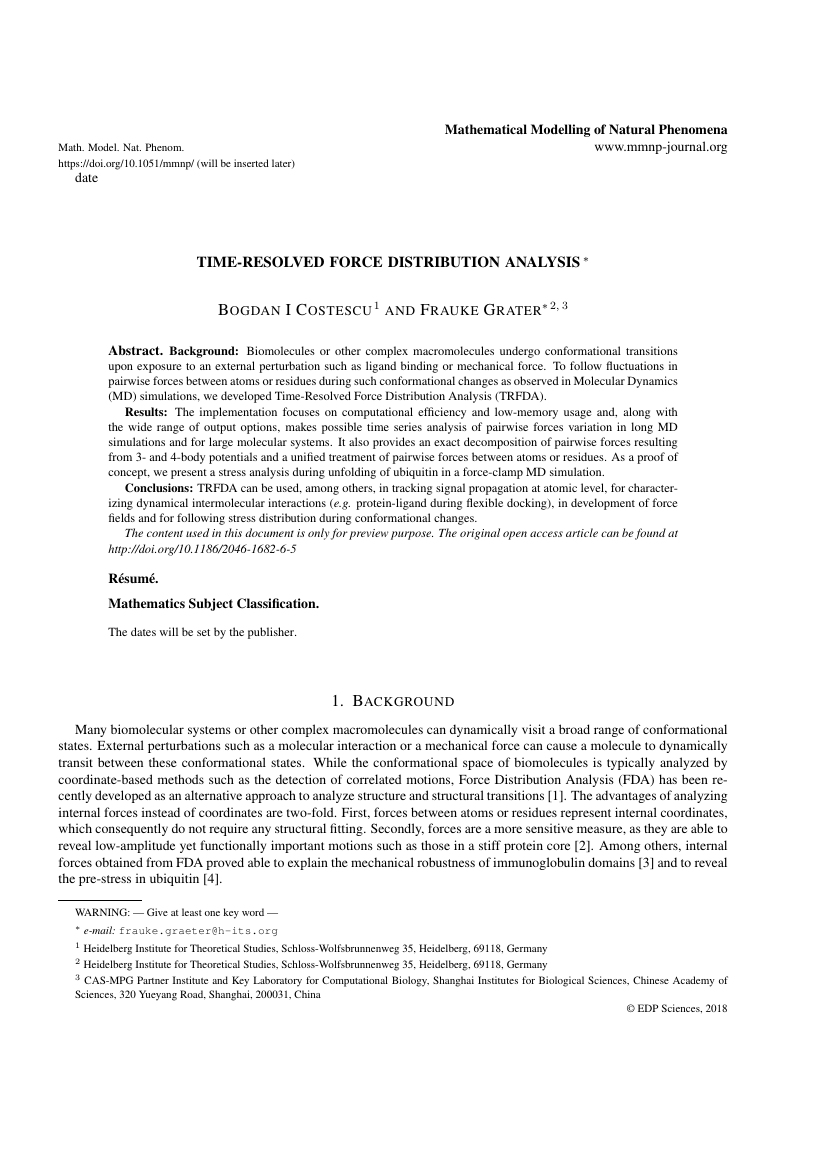 Mathematical modelling of natural phenomena template edp sciences