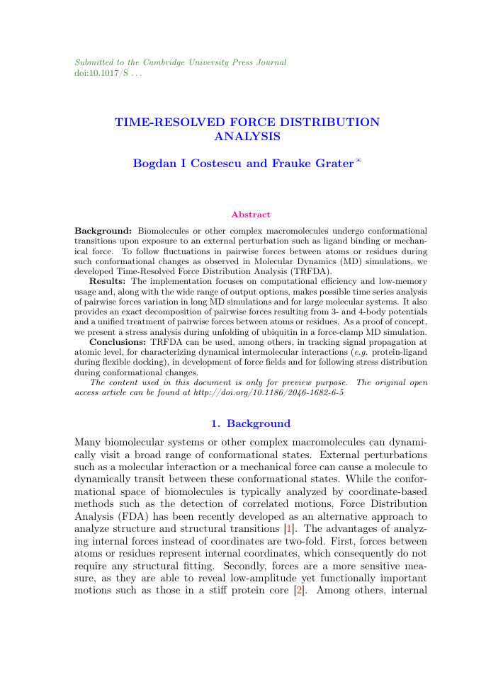 Example of Studies in Church History format