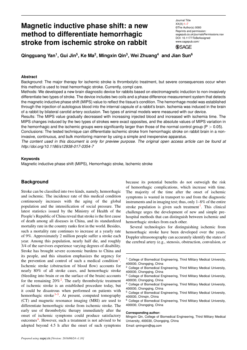 Example of Open Journal of Cardiovascular Surgery format