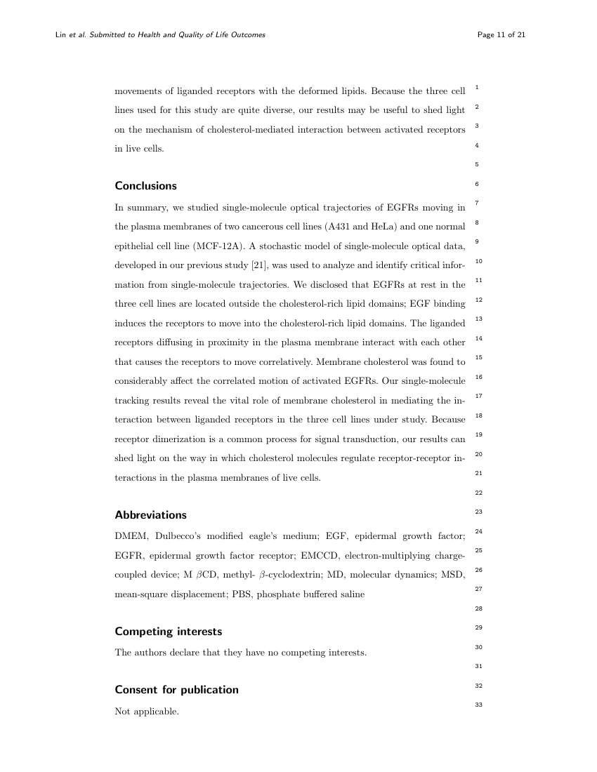 Example of Health and Quality of Life Outcomes - review format