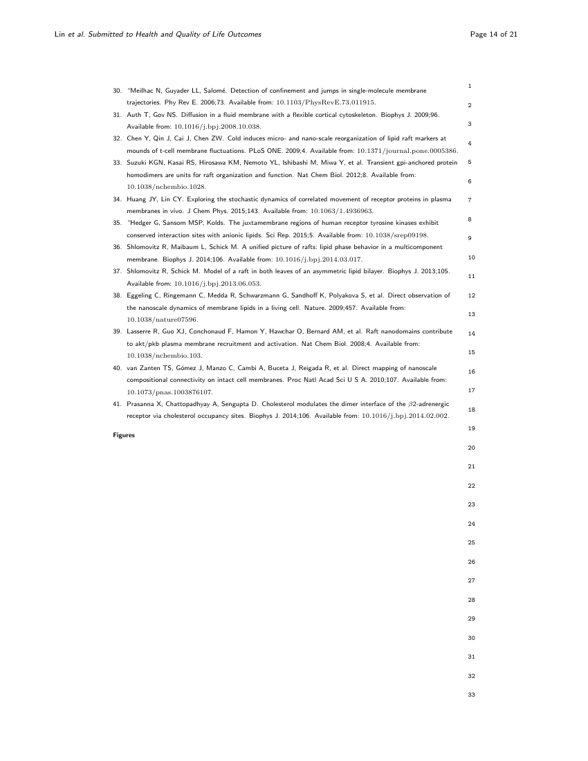 Example of Health and Quality of Life Outcomes - review format