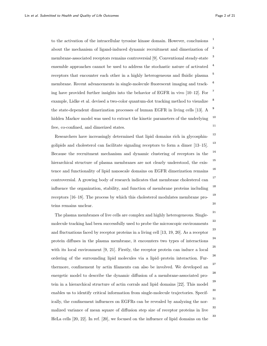 Example of Health and Quality of Life Outcomes - review format