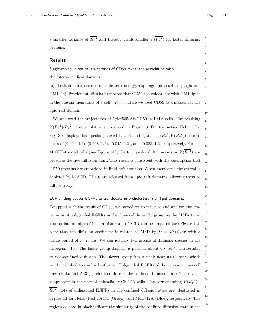 Example of Health and Quality of Life Outcomes - review format