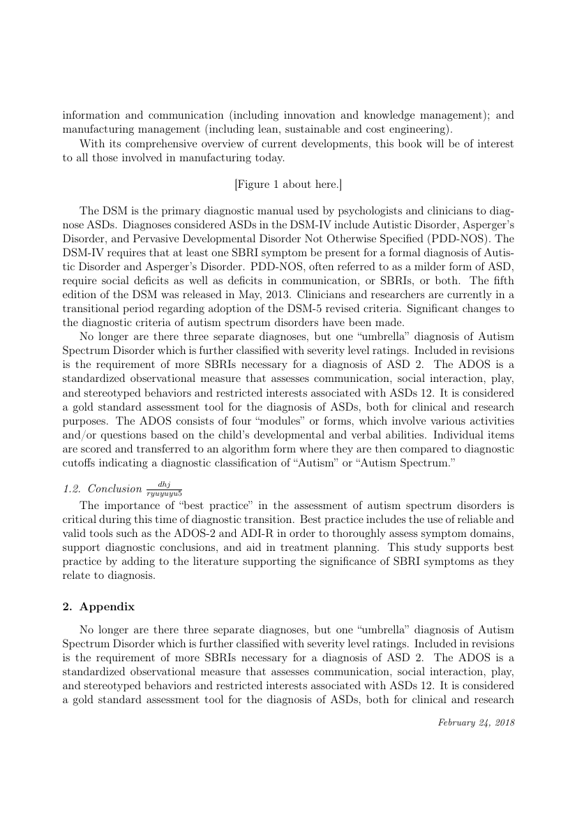 Example of IRBM format
