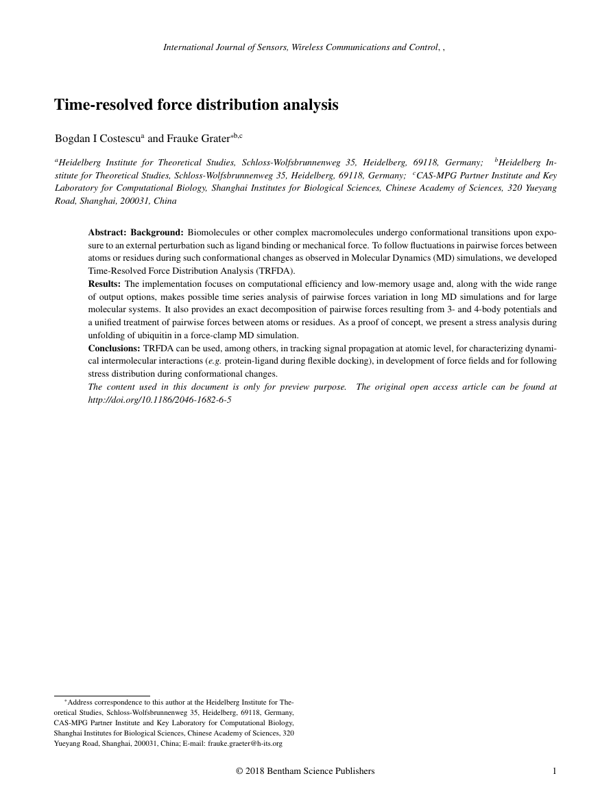 Example of International Journal of Sensors, Wireless Communications and Control format