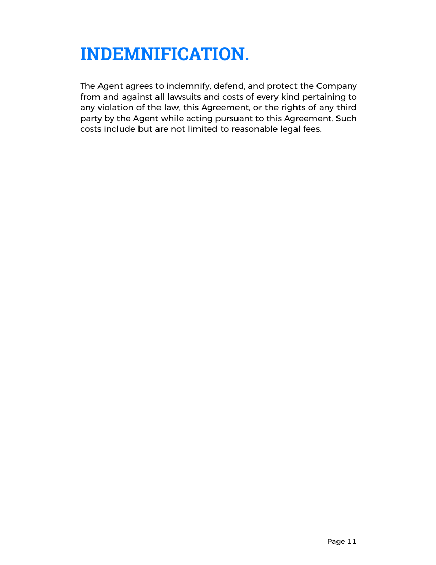 Example of Agency Agreement Template format