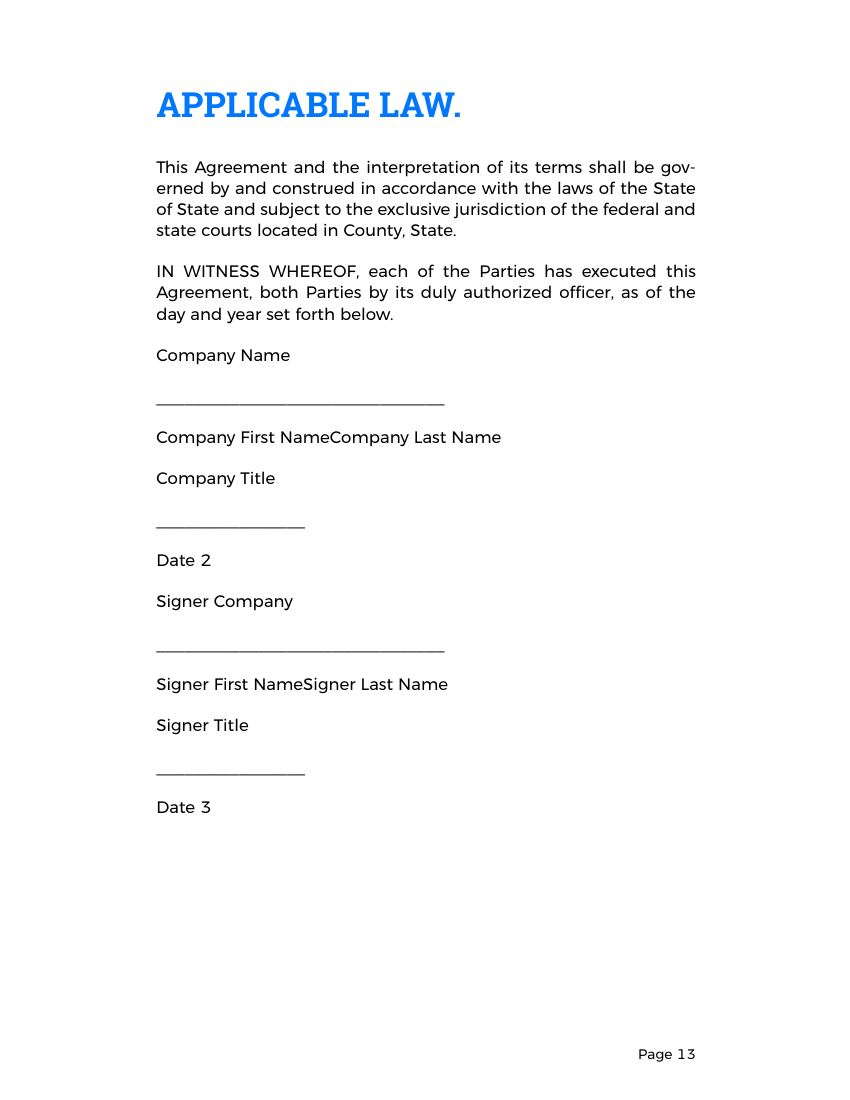 Example of Agency Agreement Template format