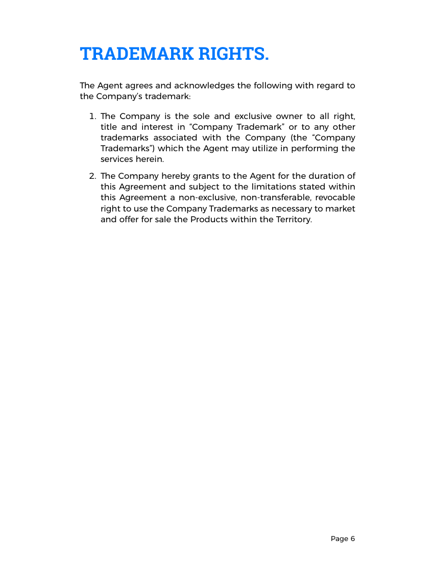 Example of Agency Agreement Template format
