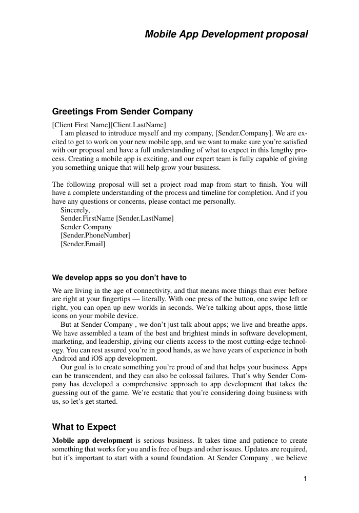 Mobile App Development proposal Template - Proposals
