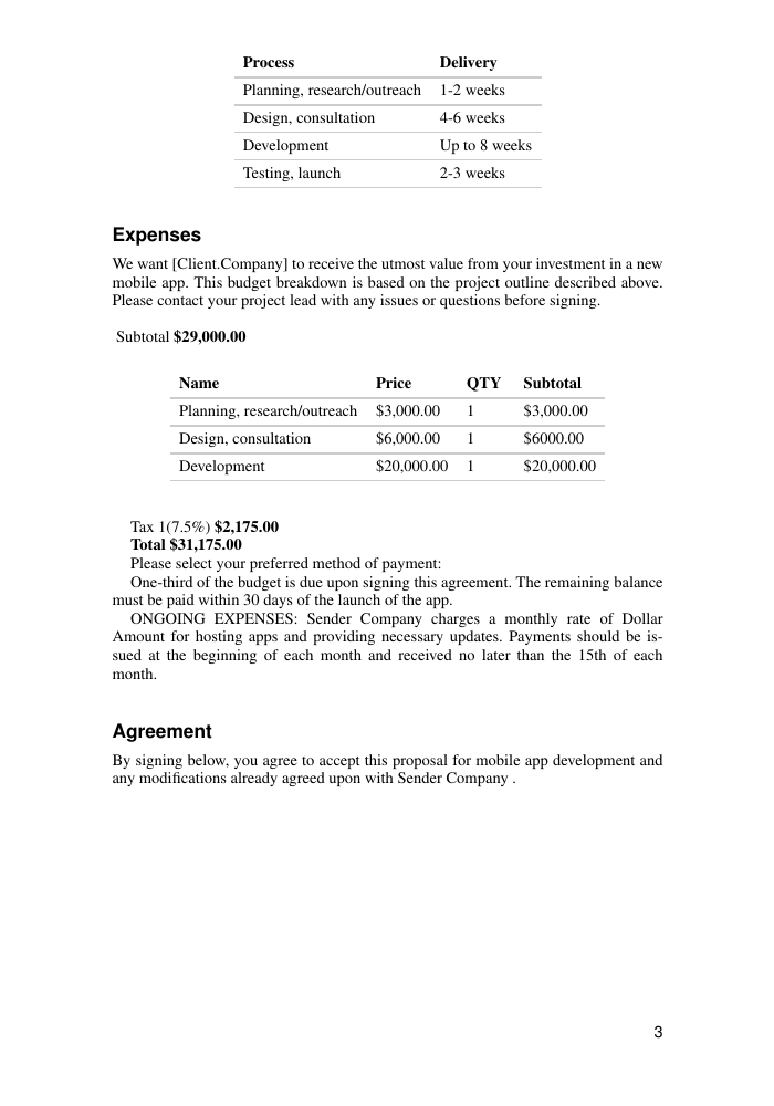 App Proposal Template