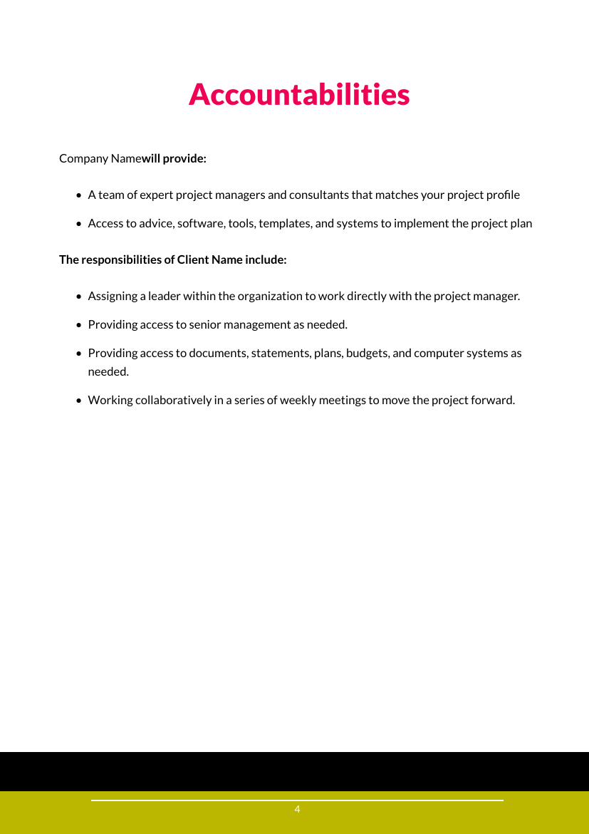 Agency Project Management Services Template - Proposals
