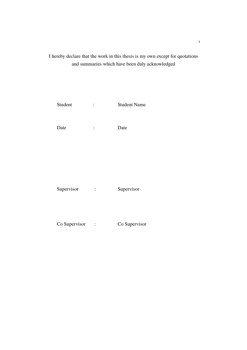 Example of Format for Universiti Tun Hussein Onn Malaysia (UTHM) Thesis format