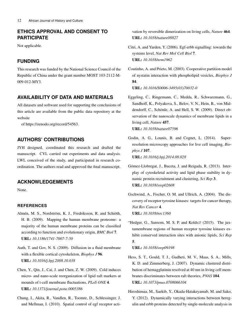 African Journal of History and Culture Template Academic Journals