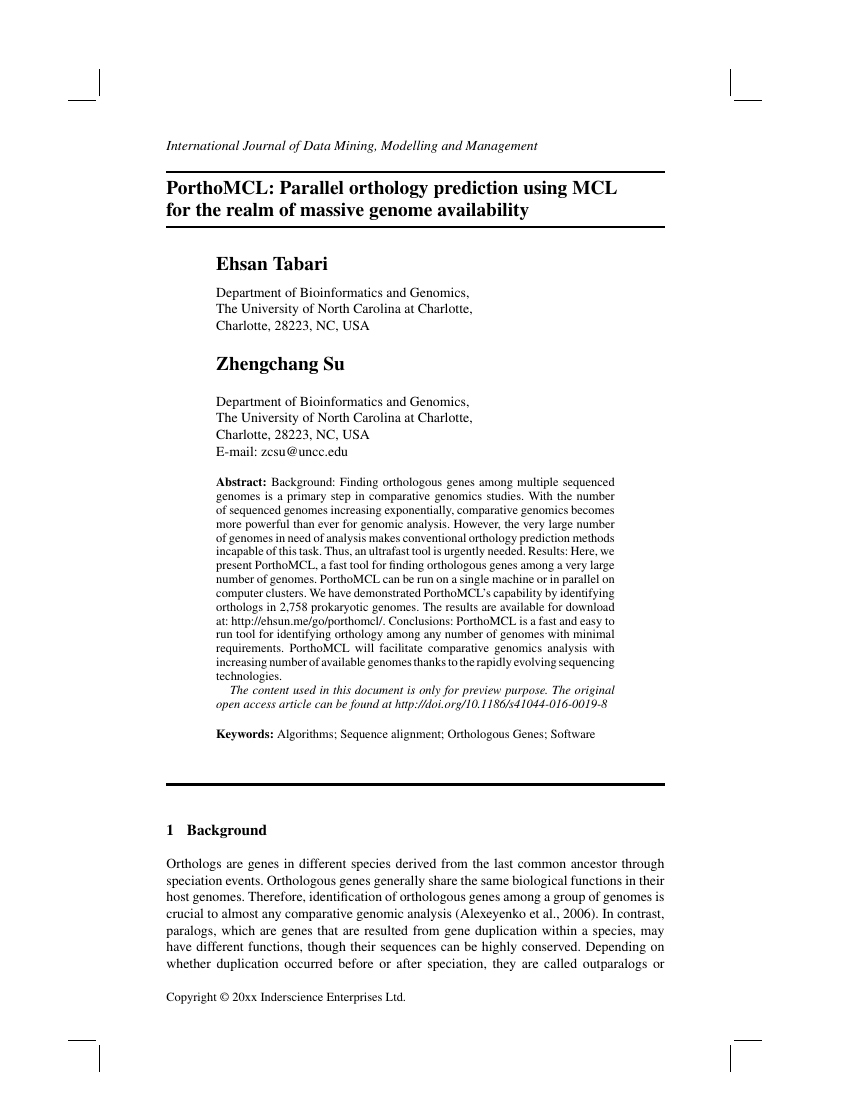 Example of International Journal of Data Mining, Modelling and Management format