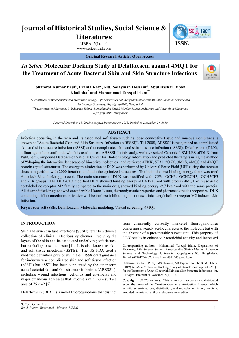 Journal of Historical Studies, Social Science & Literatures Template