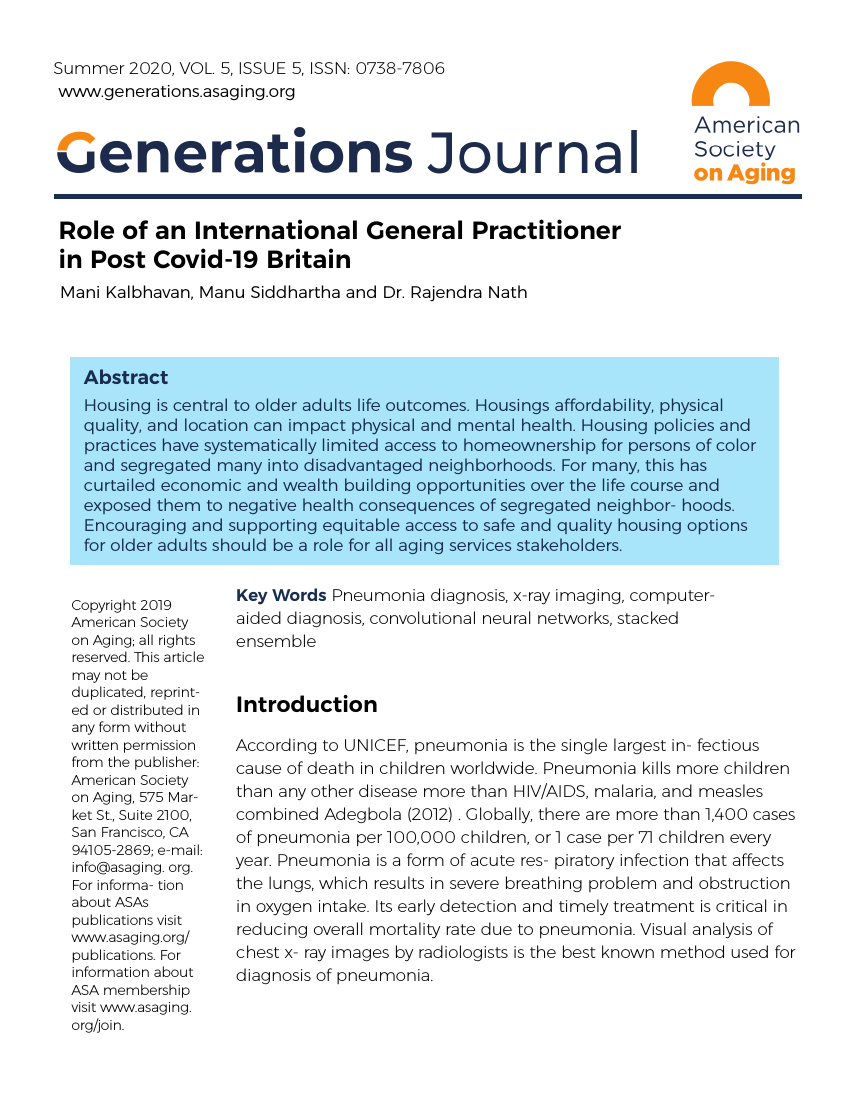 Generations Journal Template - American Society on Aging