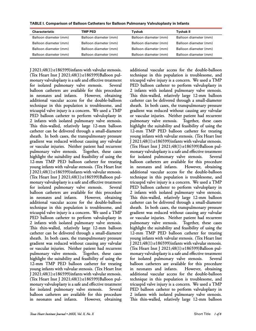 Texas Heart Institute Journal Template Texas Heart Institute