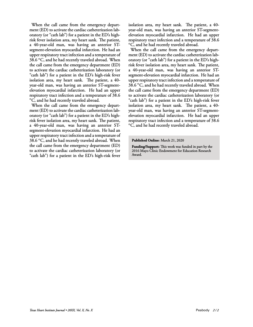 Texas Heart Institute Editorial Template Texas Heart Institute