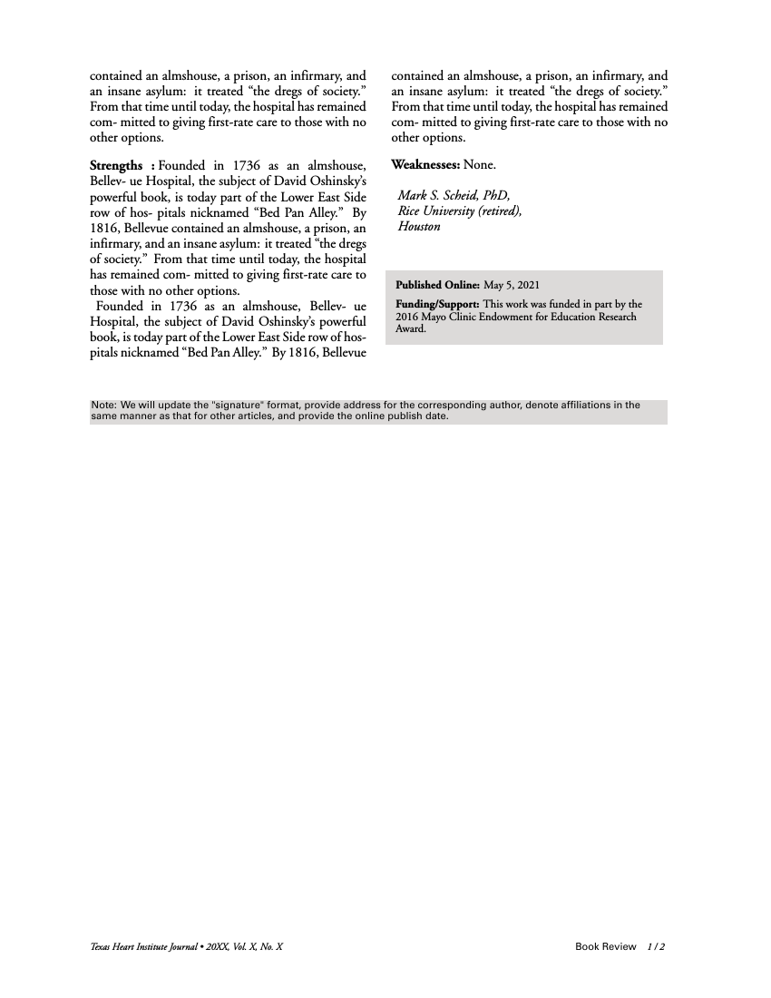 Texas Heart Institute Miscellaneous Template Texas Heart Institute