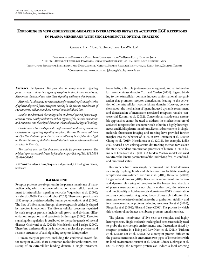 Example of THE BULLETIN New Jersey Academy of Science format