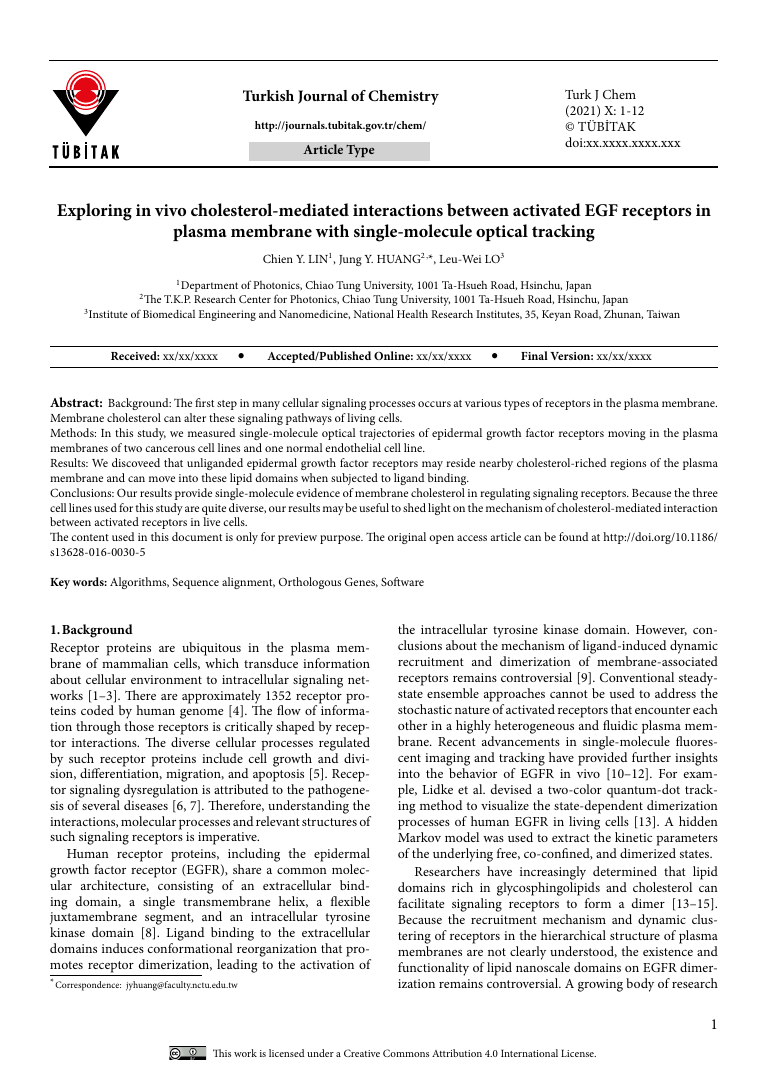 Turkish Journal of Chemistry Template The Scientific and