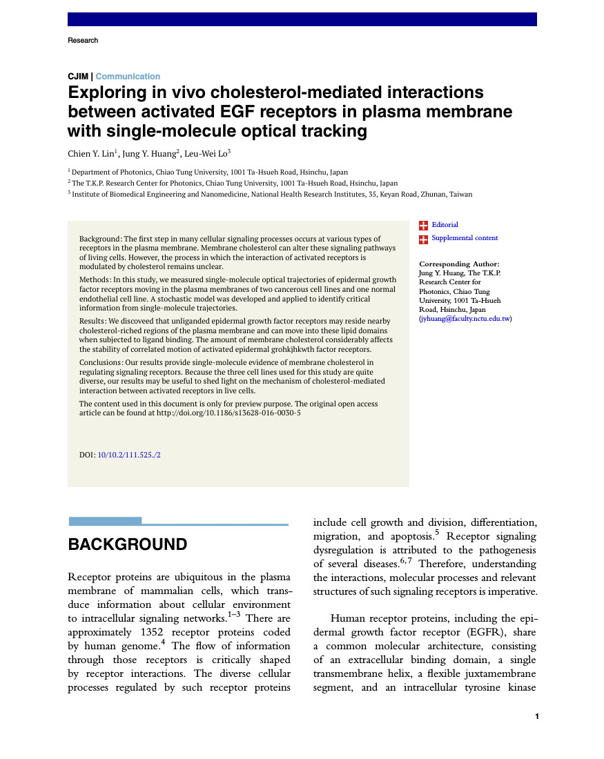 Example of Carolina Journal of Interdisciplinary Medicine (CJIM) format