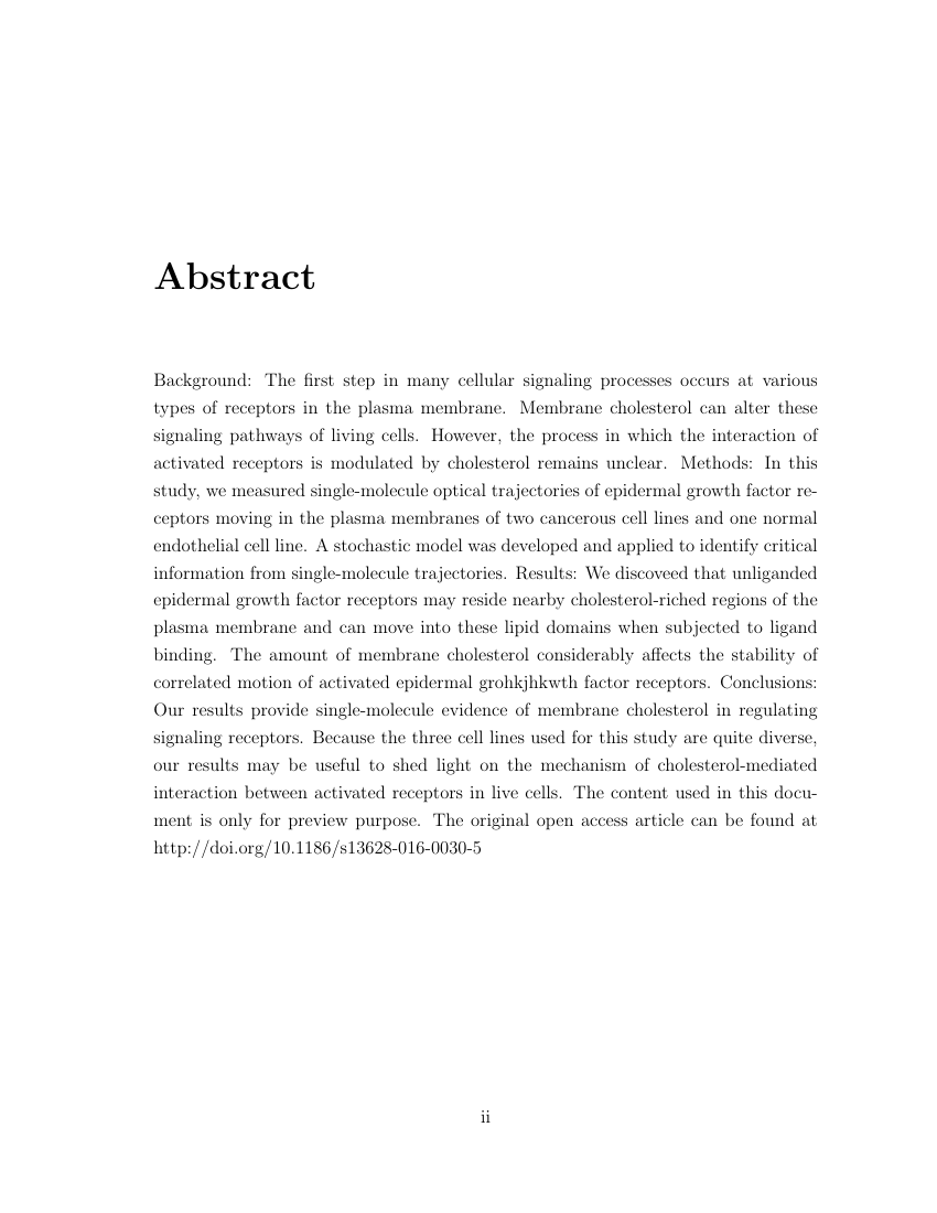 Example of Memorial University Thesis format