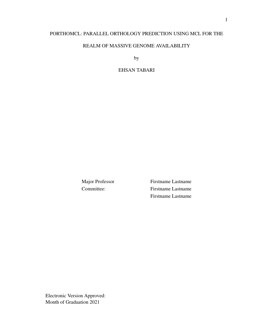 Example of Georgia Southern University Thesis Template format