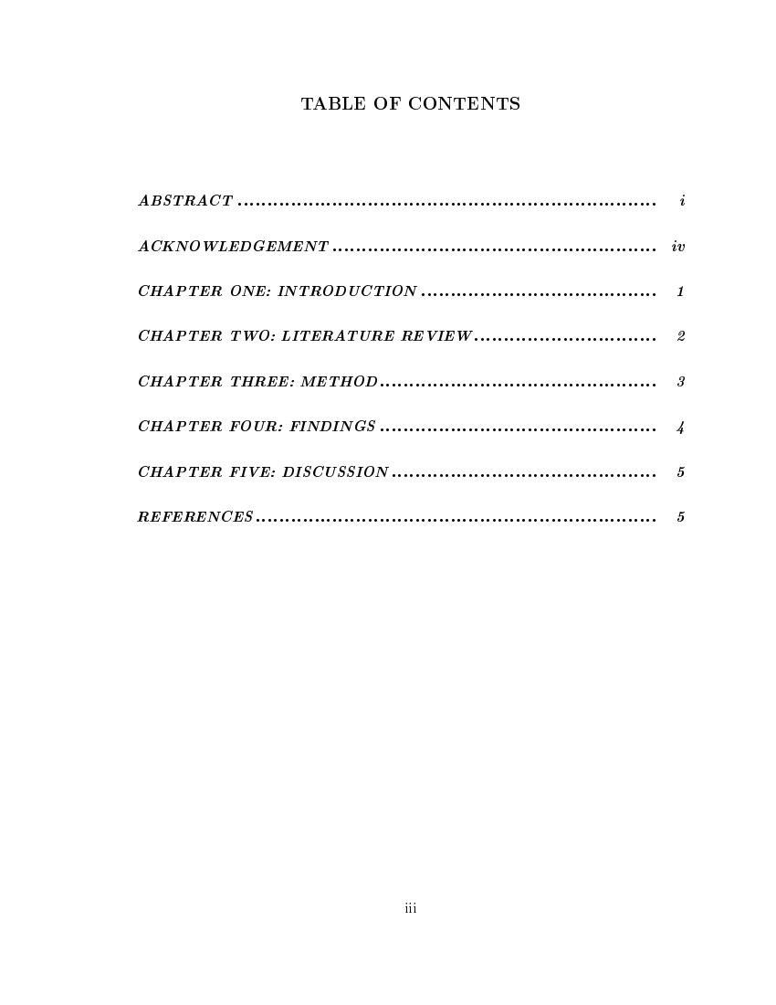 Example of Our Lady of the Lake University Thesis / Dissertation format