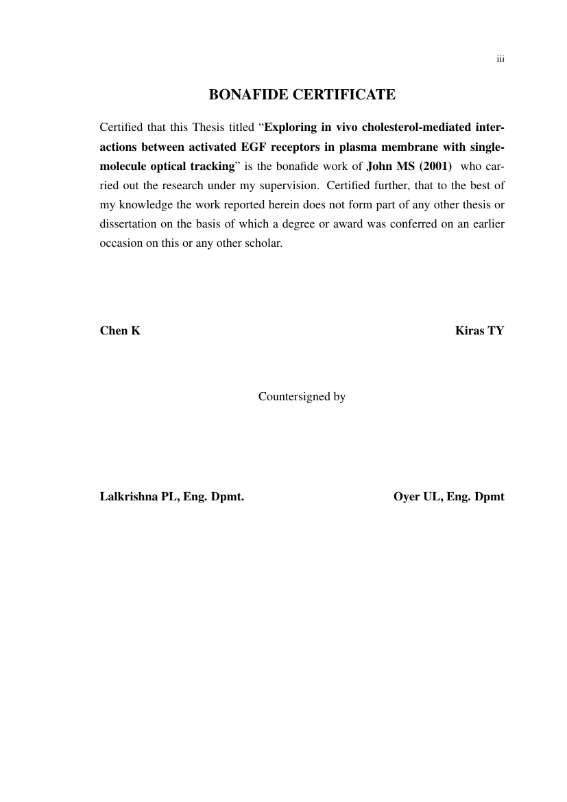 Example of Thesis Format for Karunya Institute of Technology and Sciences format