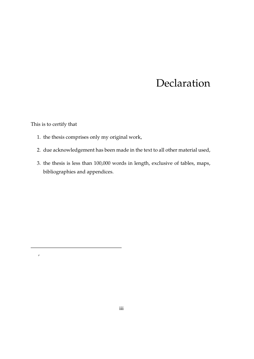 Phd thesis front matter