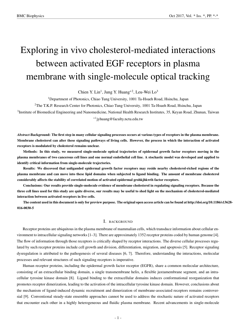 Example of Advances in Materials Science and Applications format