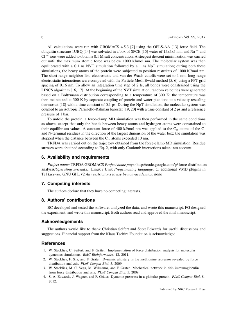 Example of Canadian Journal of Earth Sciences format