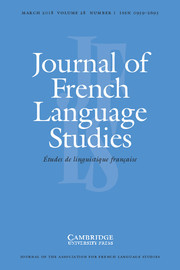 Journal of French Language Studies template (Cambridge University Press)