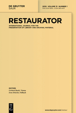Restaurator. International Journal for the Preservation of Library and Archival Material template (De Gruyter)