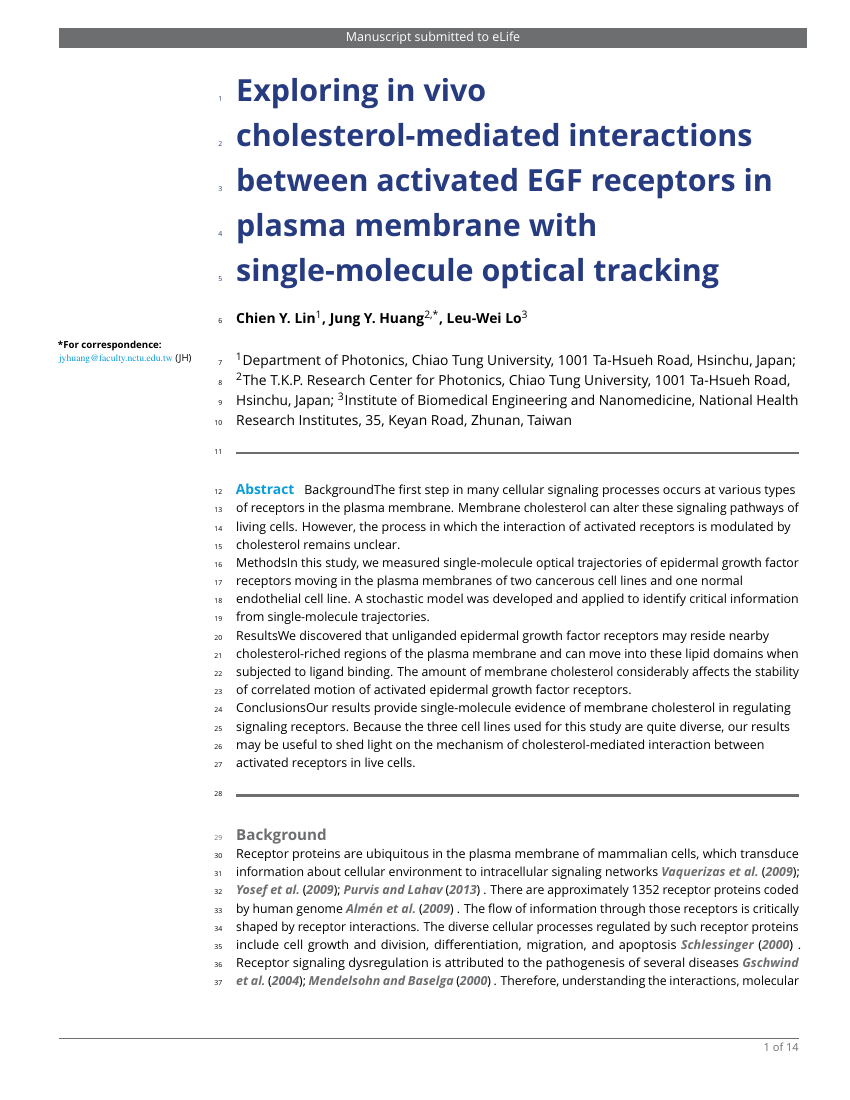 Example of Template for eLIFE articles format